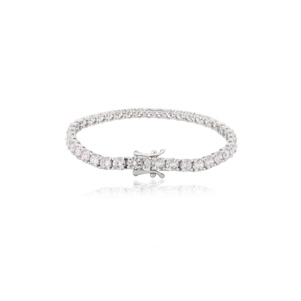 925 Silver Sparkling Cz Diamonds Tennis Bracelet