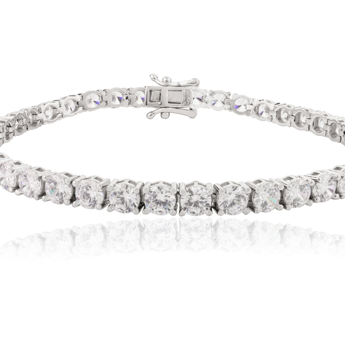 925 Silver Sparkling Cz Diamonds Tennis Bracelet