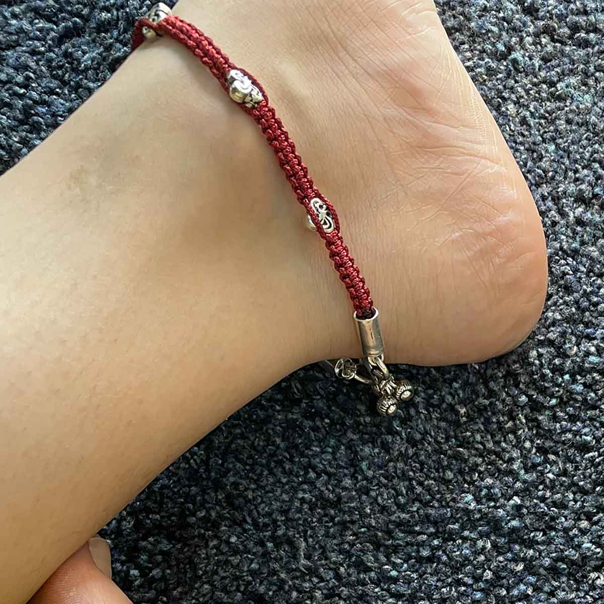 Silver Flower Anklet