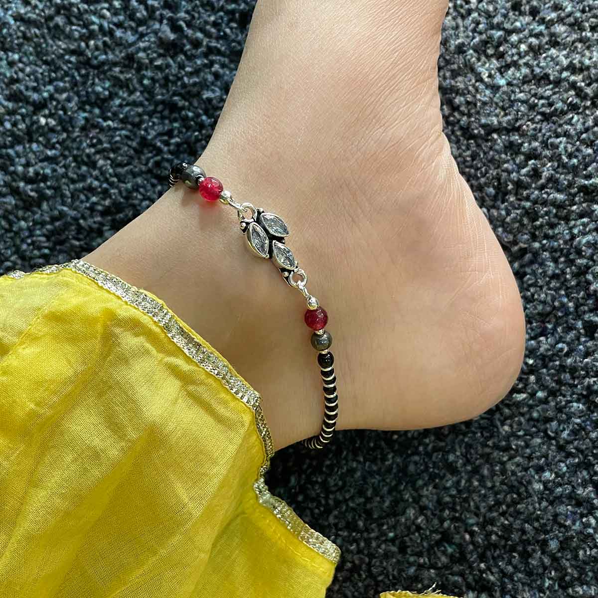 Beaded Leaf Anklet