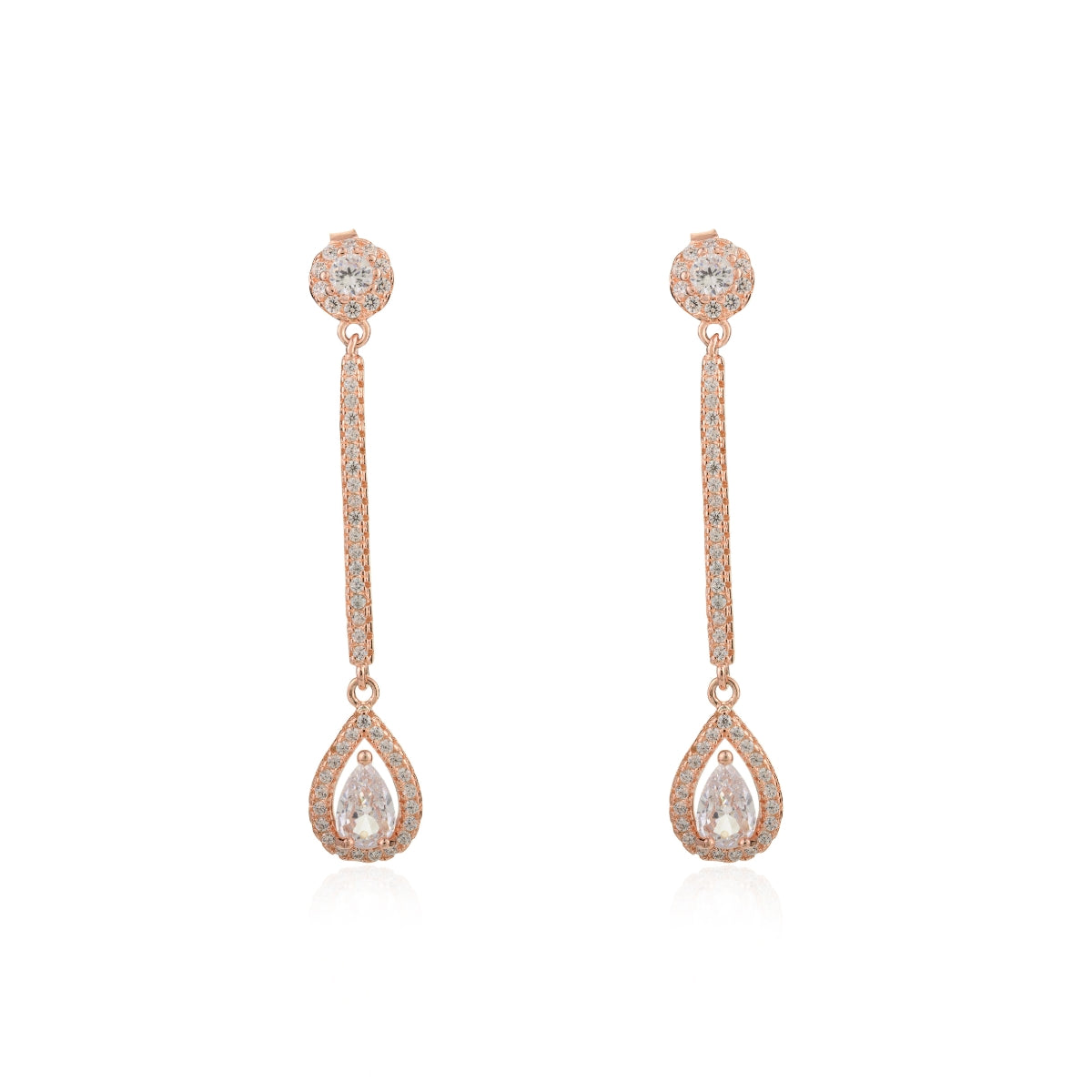 Rose gold Pear Cut Drop Earrings