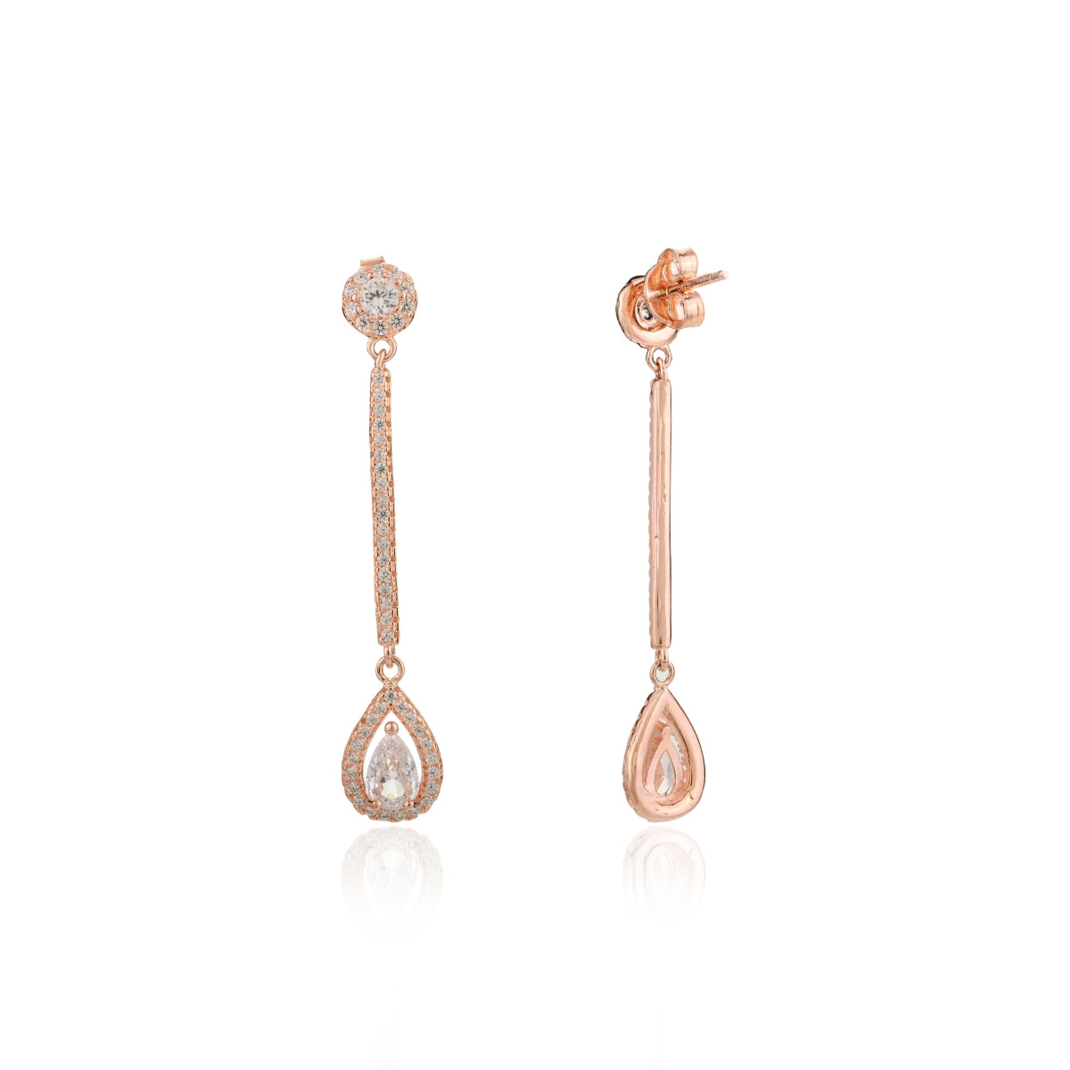 Rose gold Pear Cut Drop Earrings