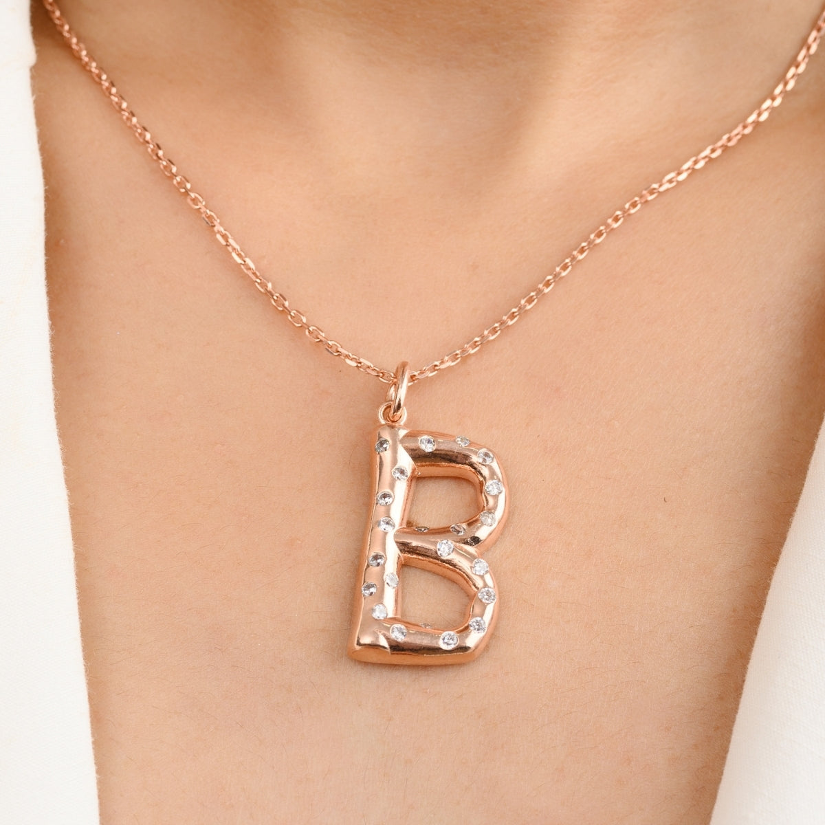 B Letter Pendant Necklace