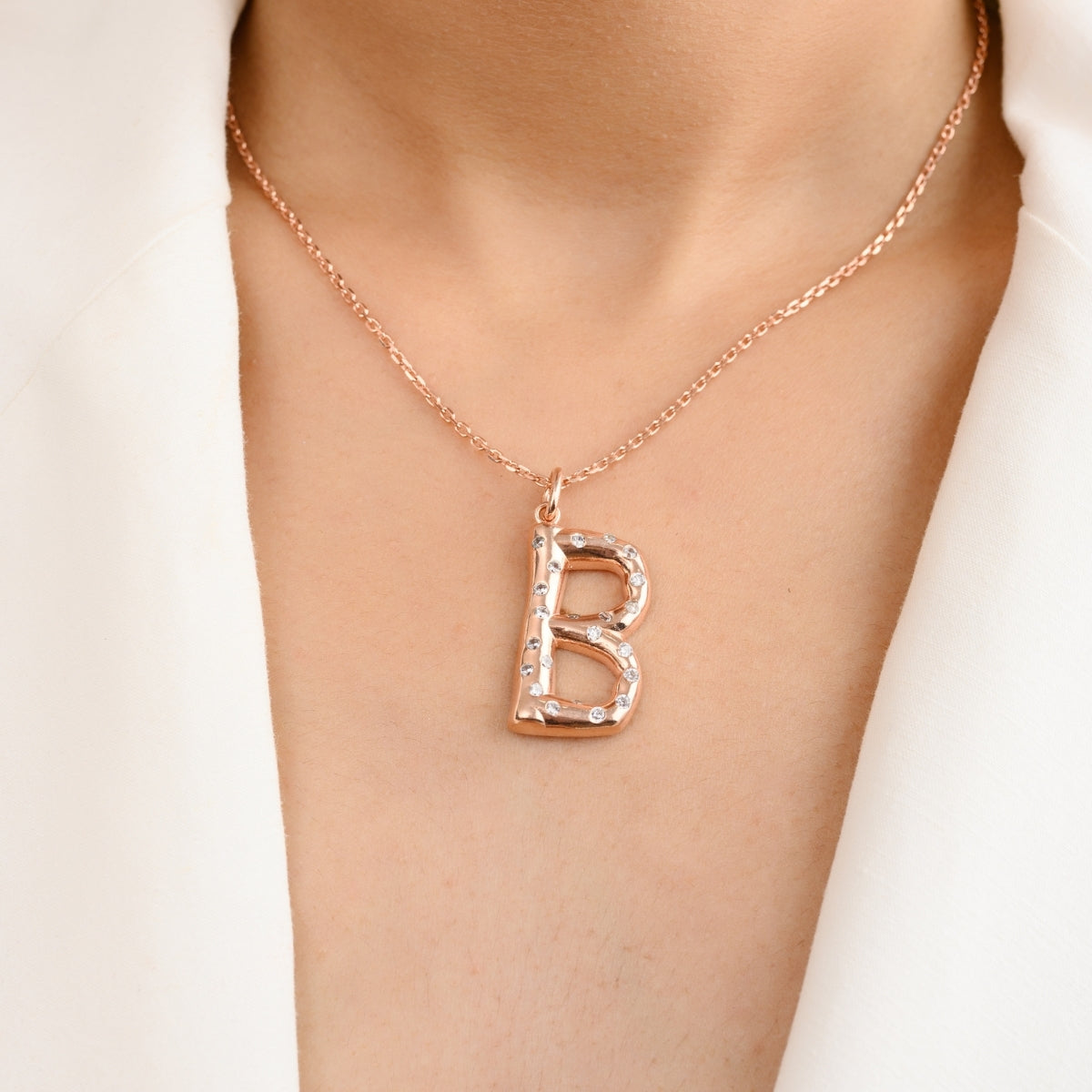 B Letter Pendant Necklace