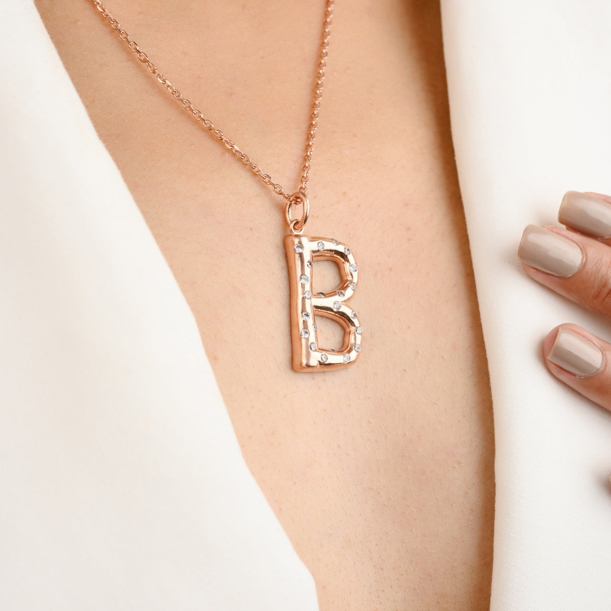 B Letter Pendant Necklace