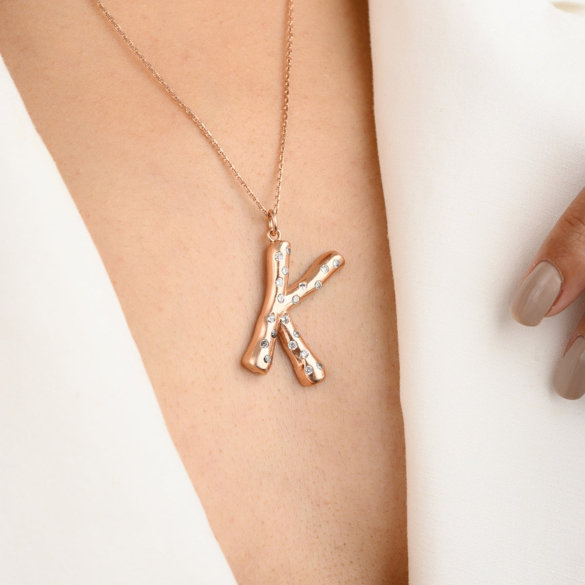 Elegant K Letter Pendant Necklace