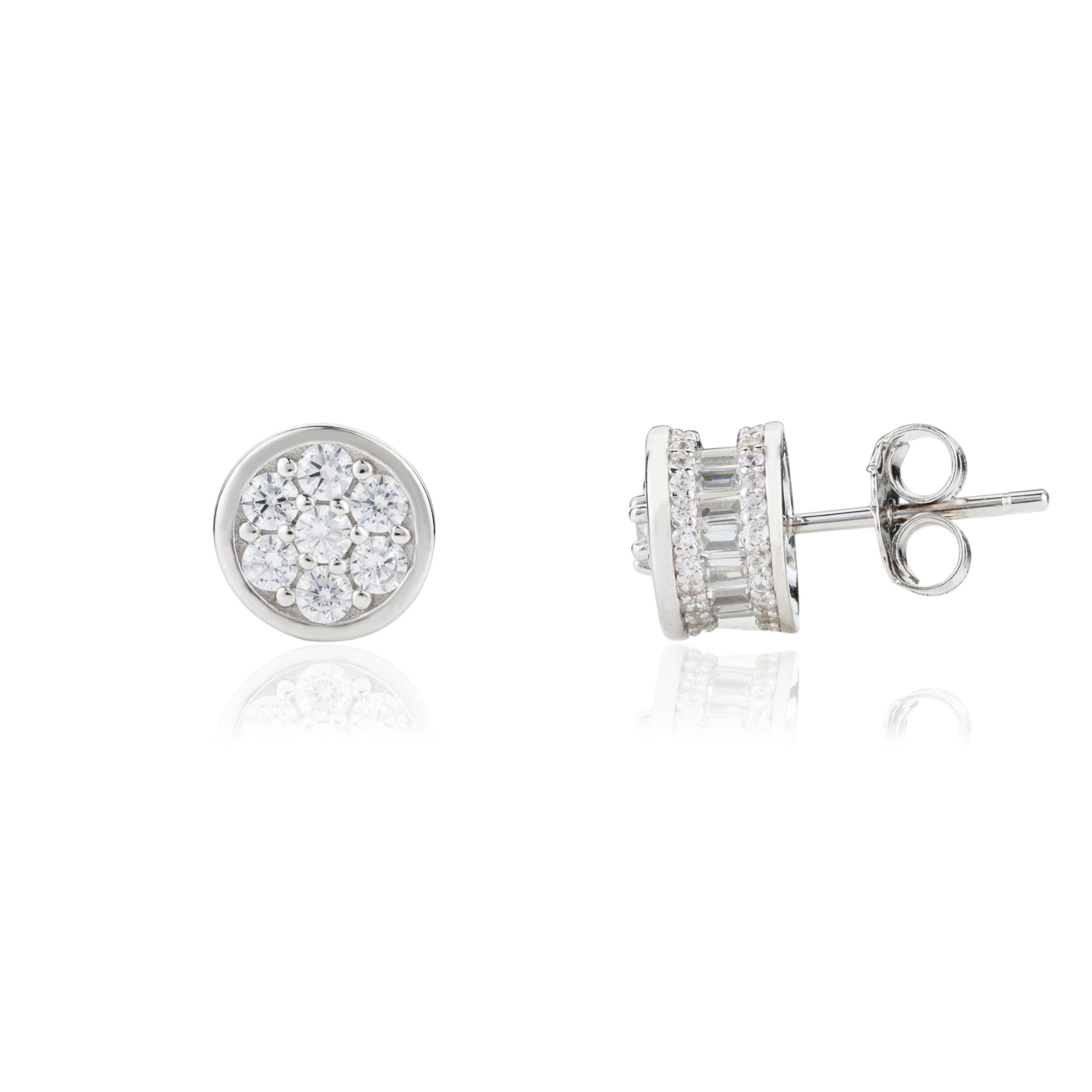 Elegant Round Cut Crystal CZ Diamond dainty Studs