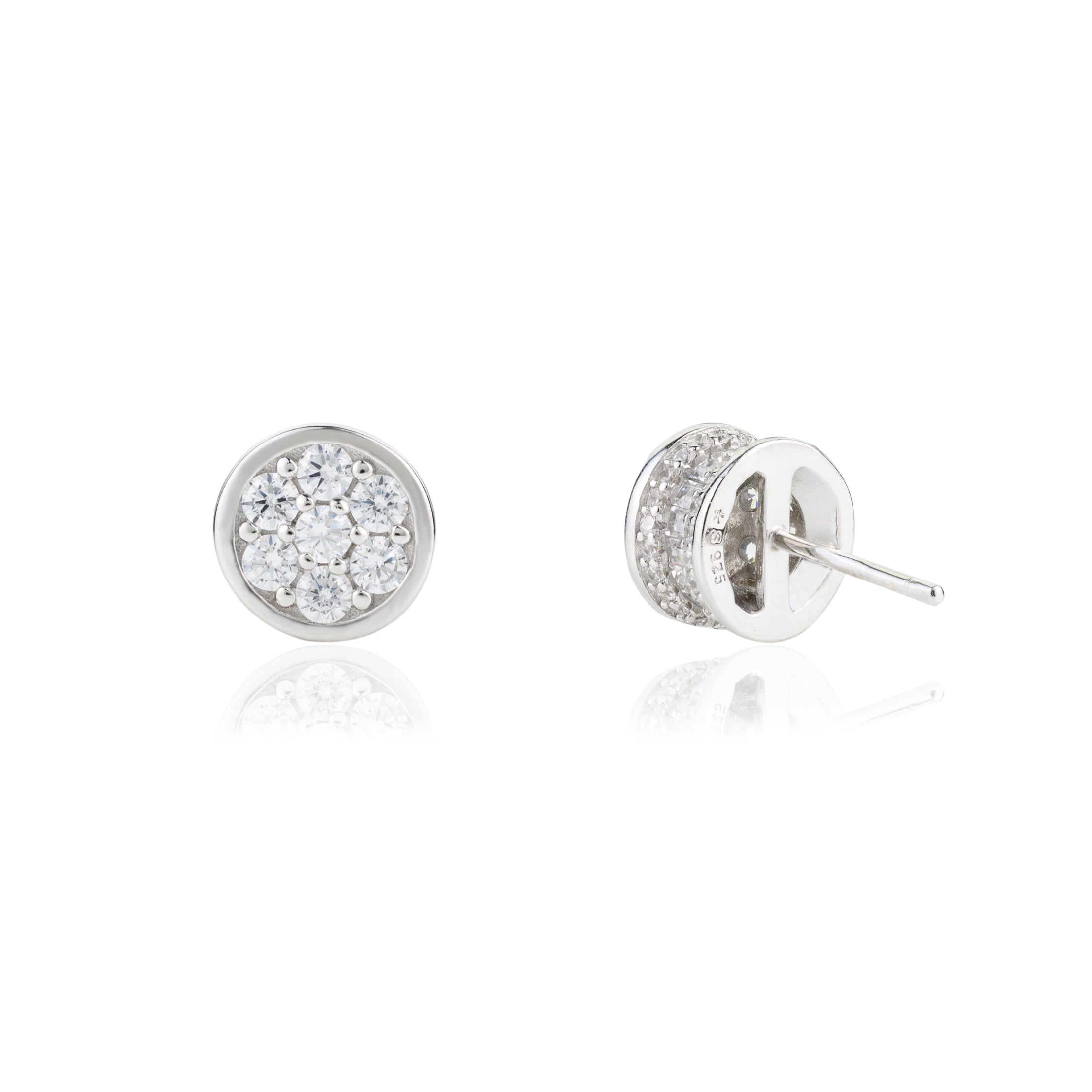 Elegant Round Cut Crystal CZ Diamond dainty Studs