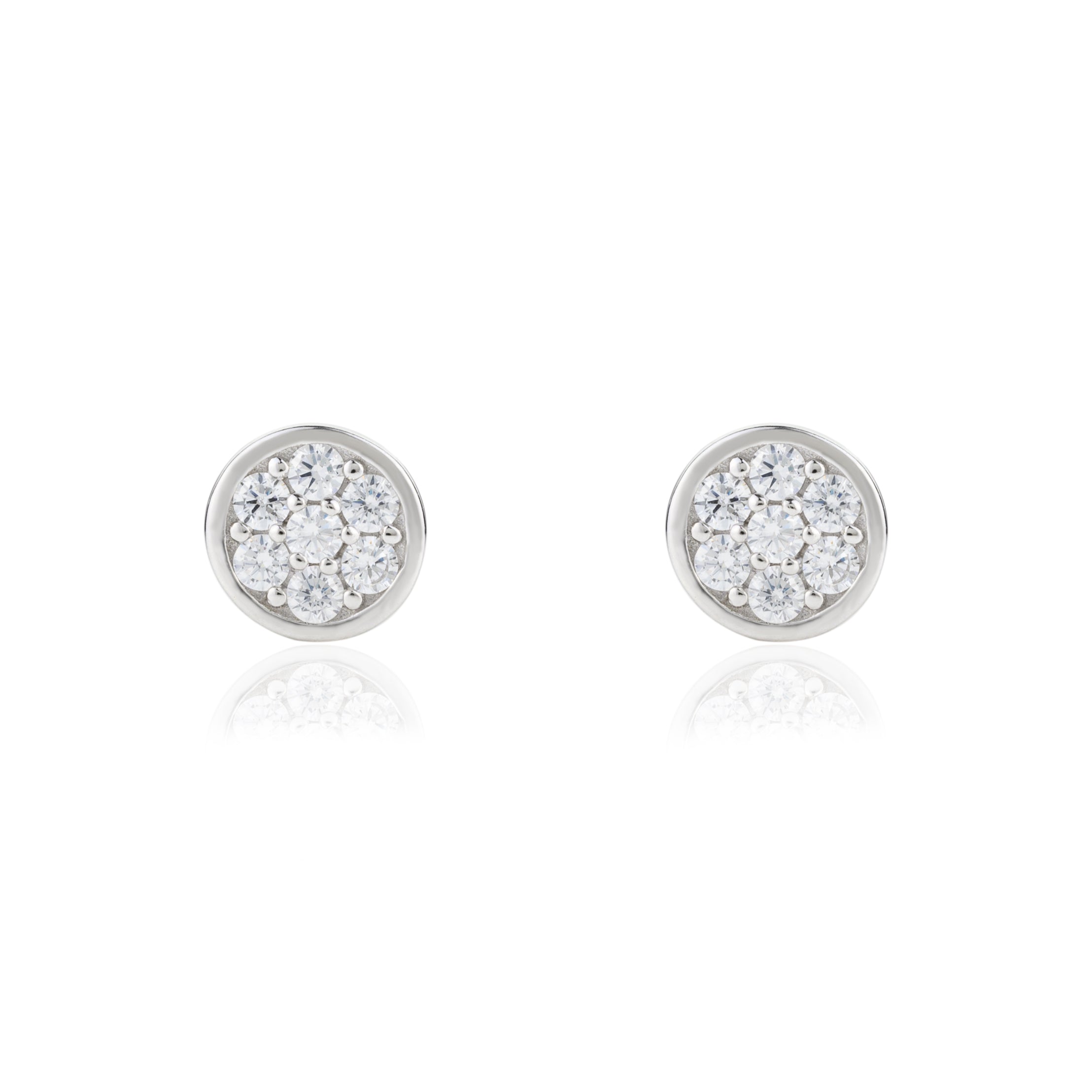 Elegant Round Cut Crystal CZ Diamond dainty Studs