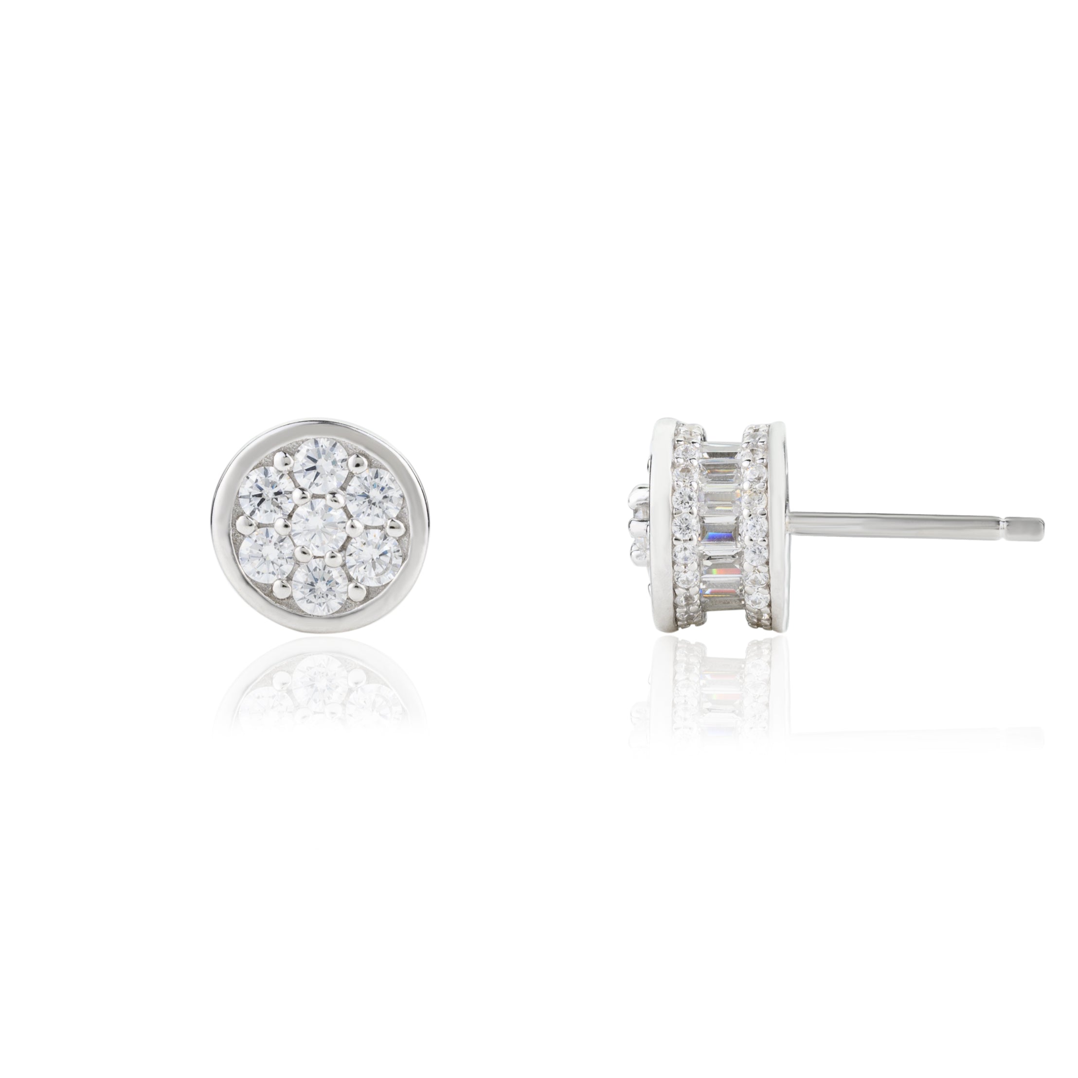 Elegant Round Cut Crystal CZ Diamond dainty Studs