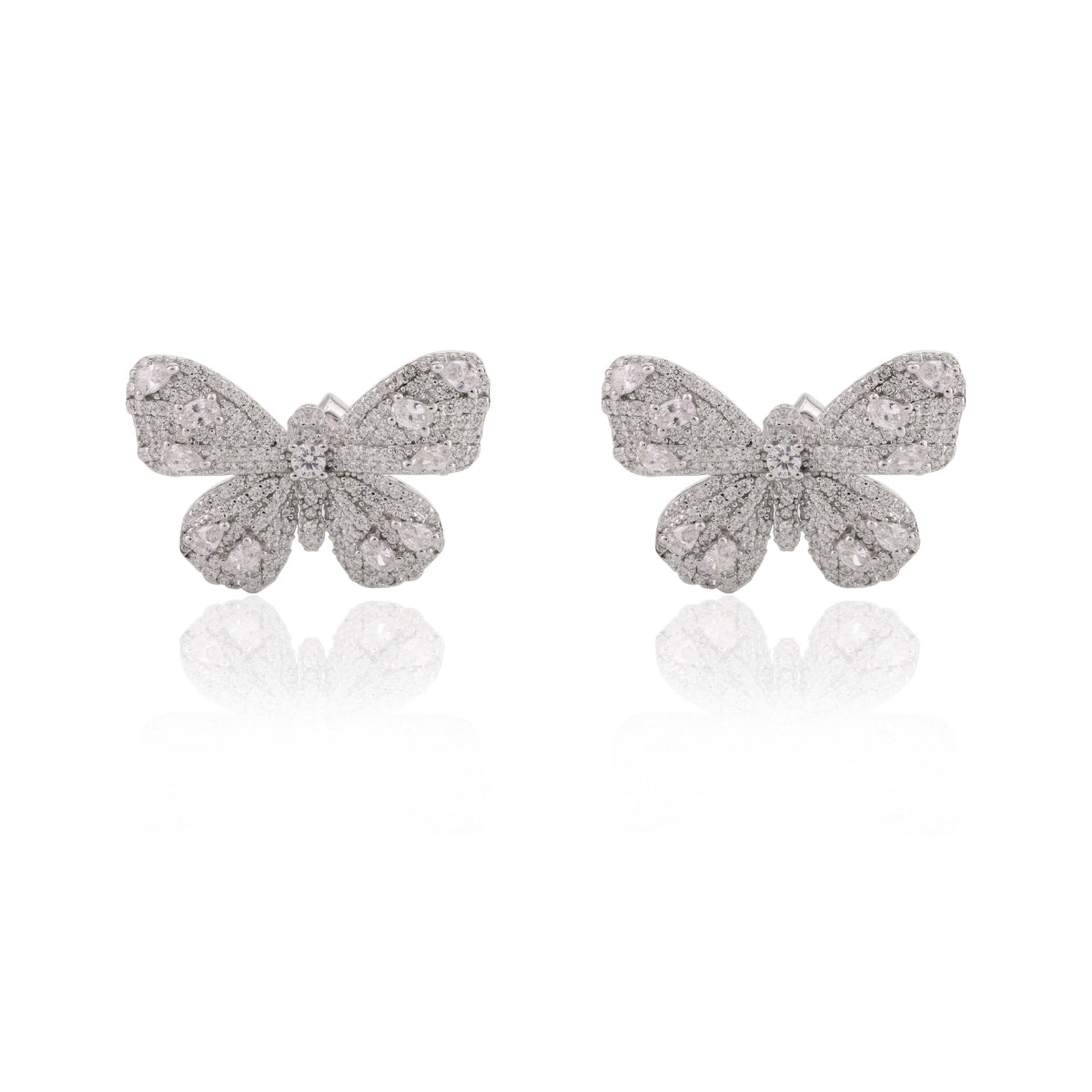 Silver Butterfly Stud Earrings