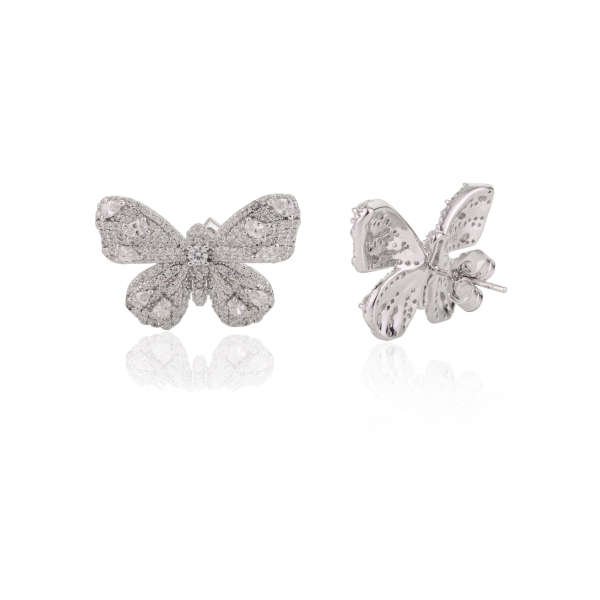 Silver Butterfly Stud Earrings