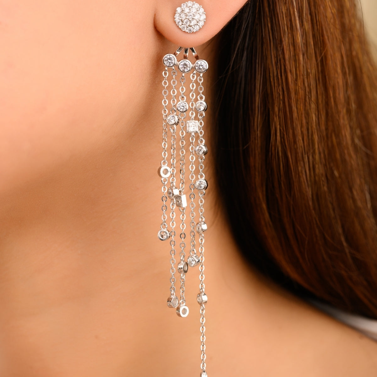 Long Tassel Droplets Earrings