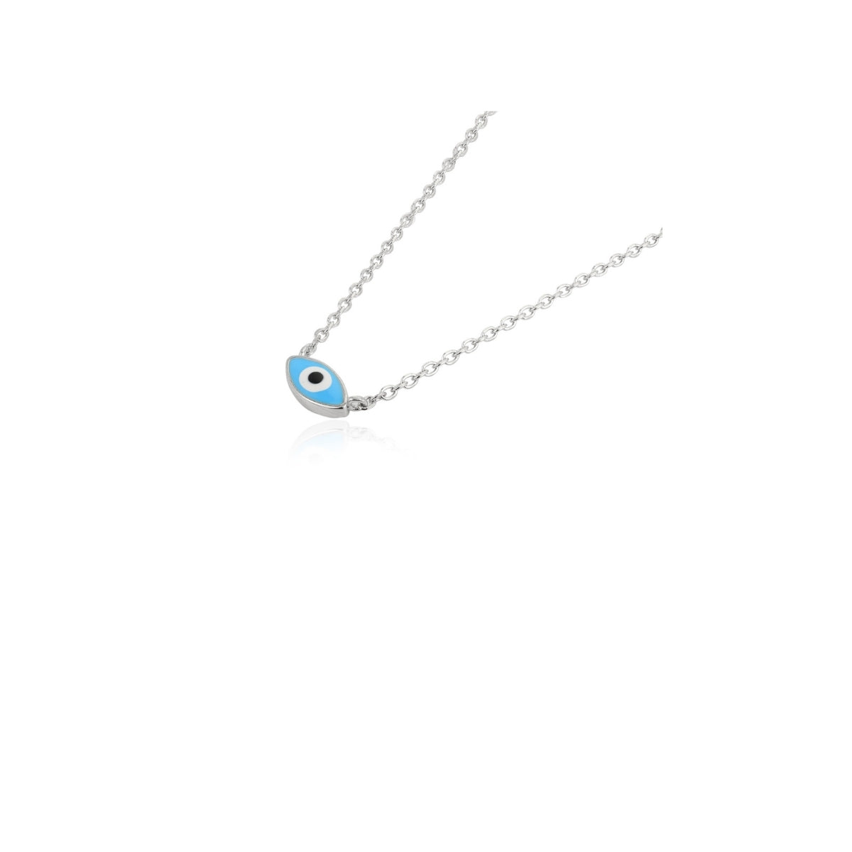 Dainty Evil Eye Pendant Silver Necklace for Women