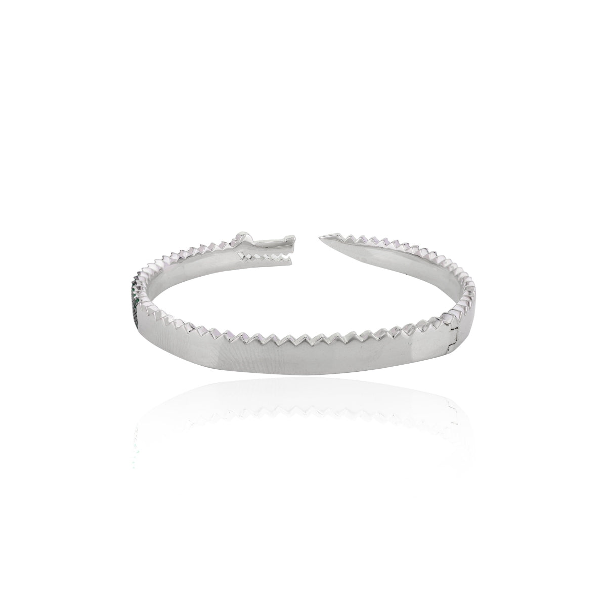 Elegant Green Crocodile Silver Bangle / Bracelet for Women