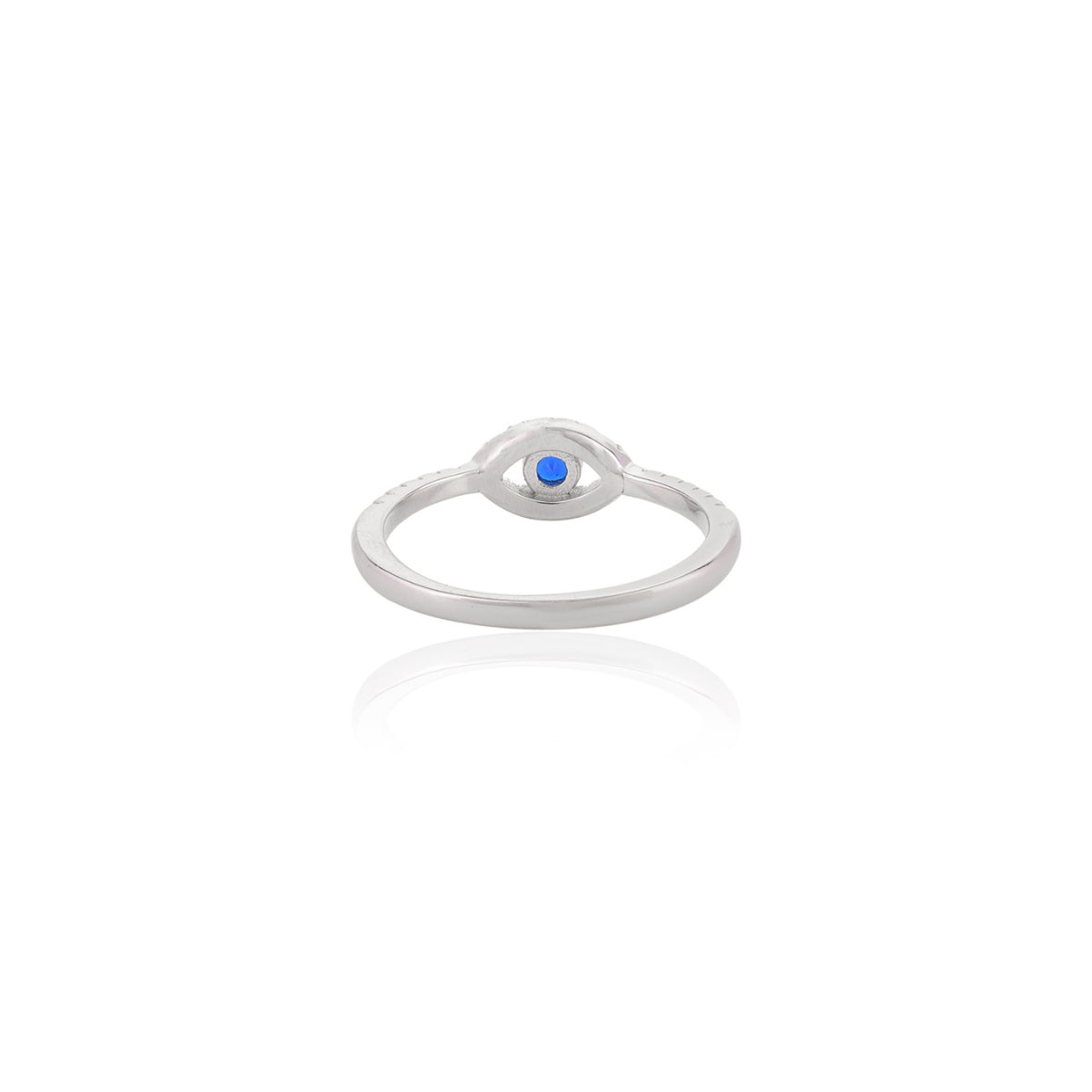 Evil Eye Stackable Silver Ring