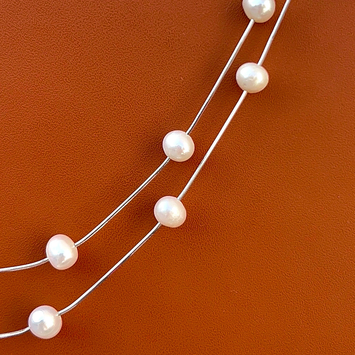 Double Layered Pearl Necklace for Women