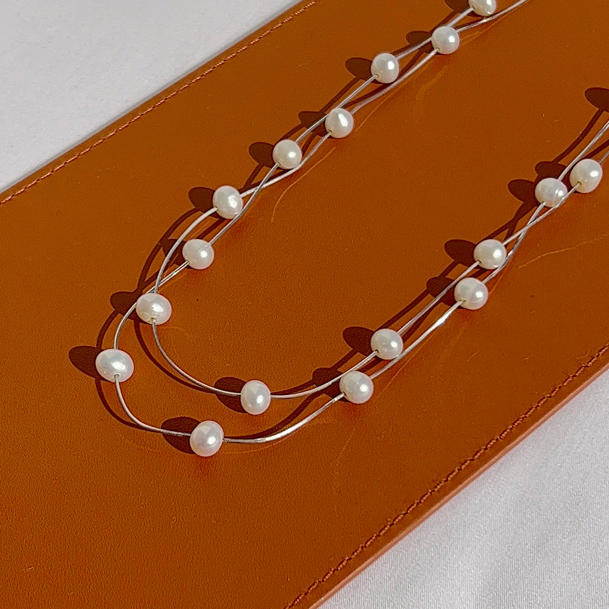 Double Layered Pearl Necklace for Women