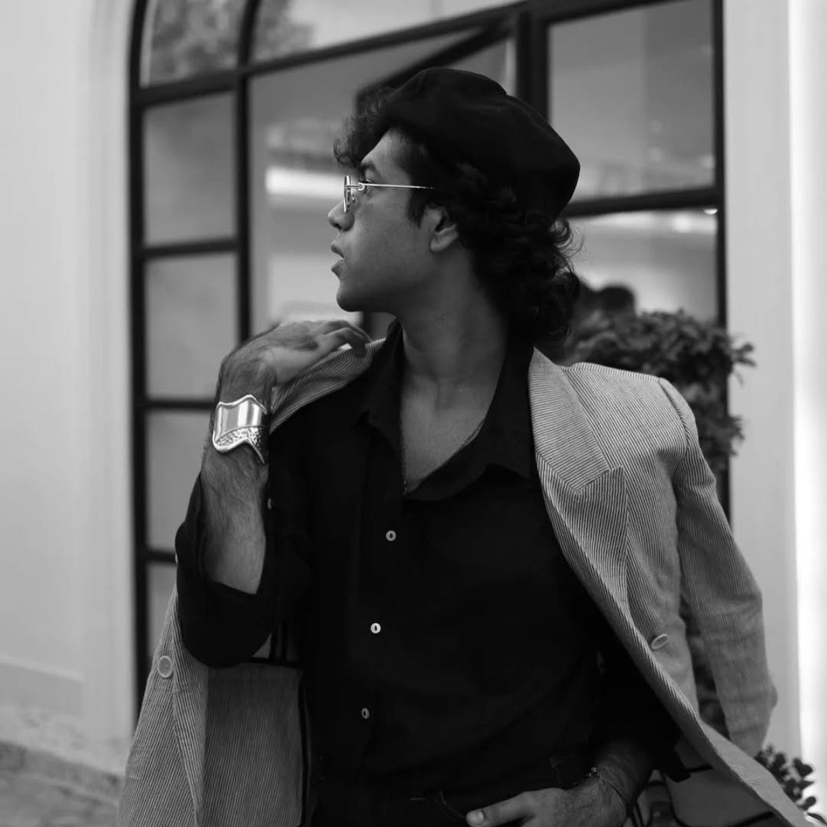 14K Gold Plating Adjustable Hand Cuff in 925 Silver