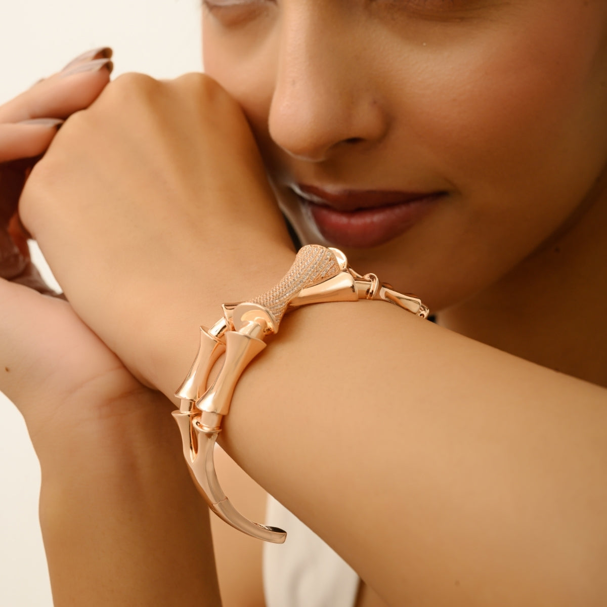Rose Gold Cuff Bangle Bracelet