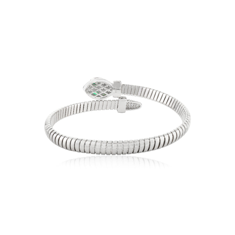 925 Silver Snake Cuff Bangle Bracelet