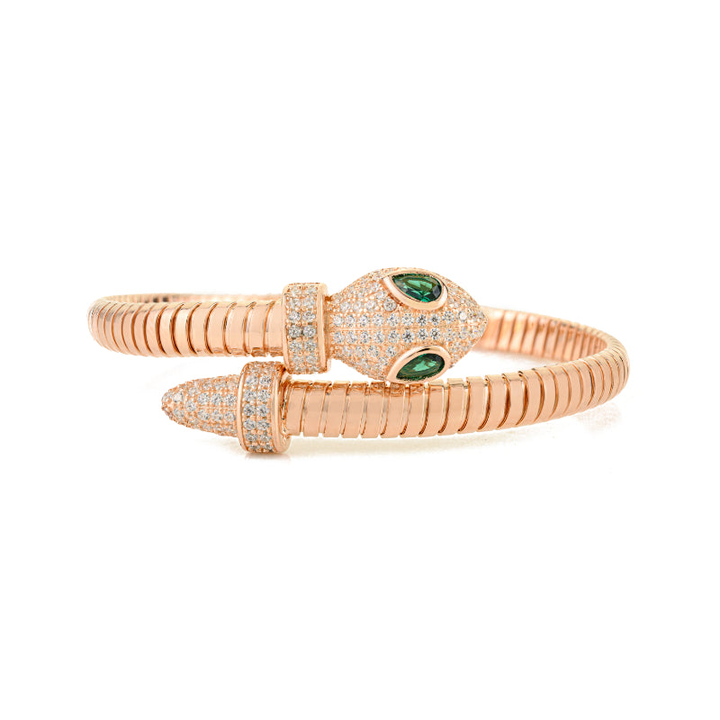 Rose Gold Snake Cuff Bangle Bracelet