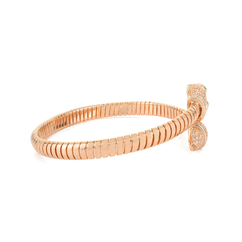 Rose Gold Snake Cuff Bangle Bracelet