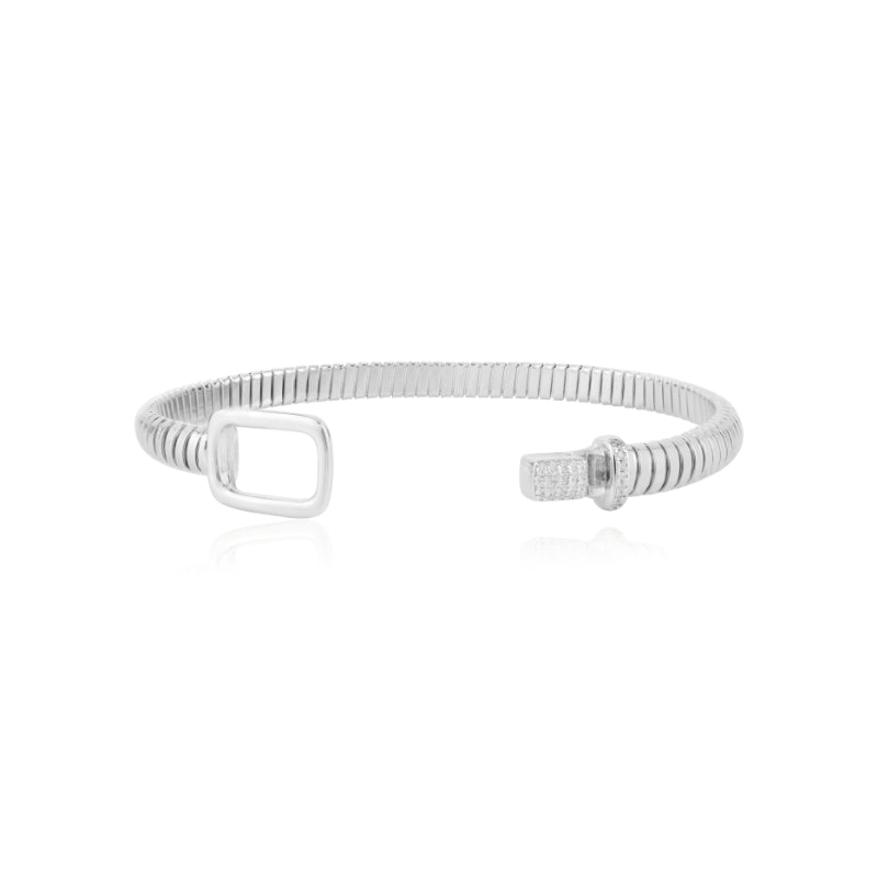 925 Silver Cuff Bracelet with Lock