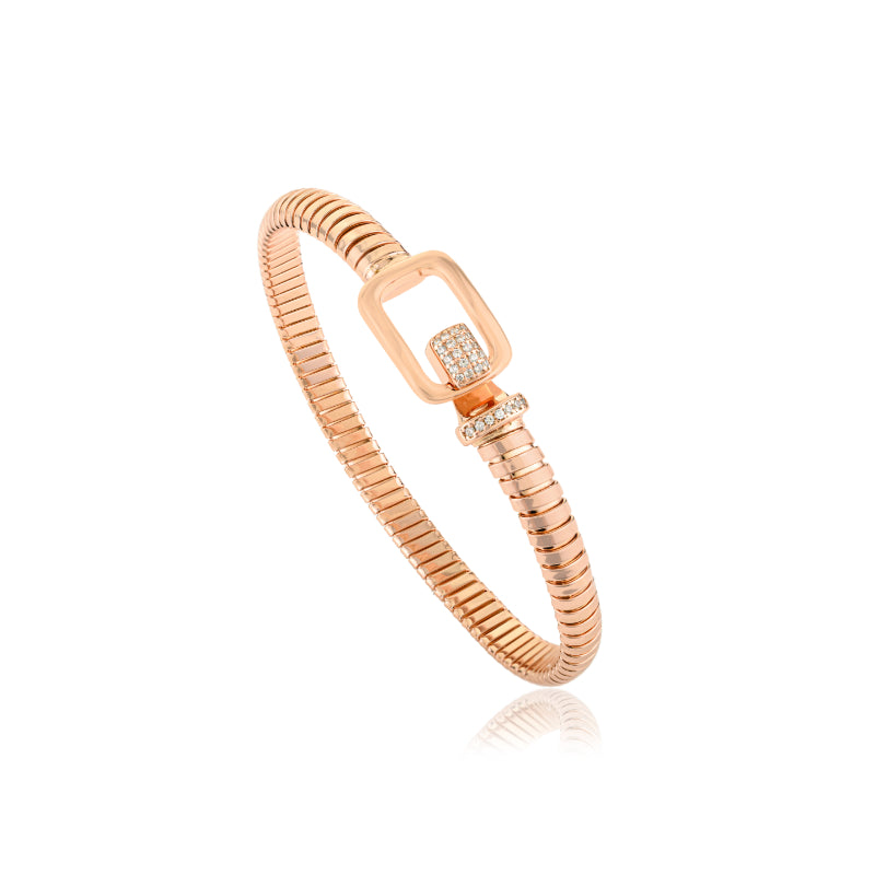 Rose Gold Cuff Bracelet with Lock