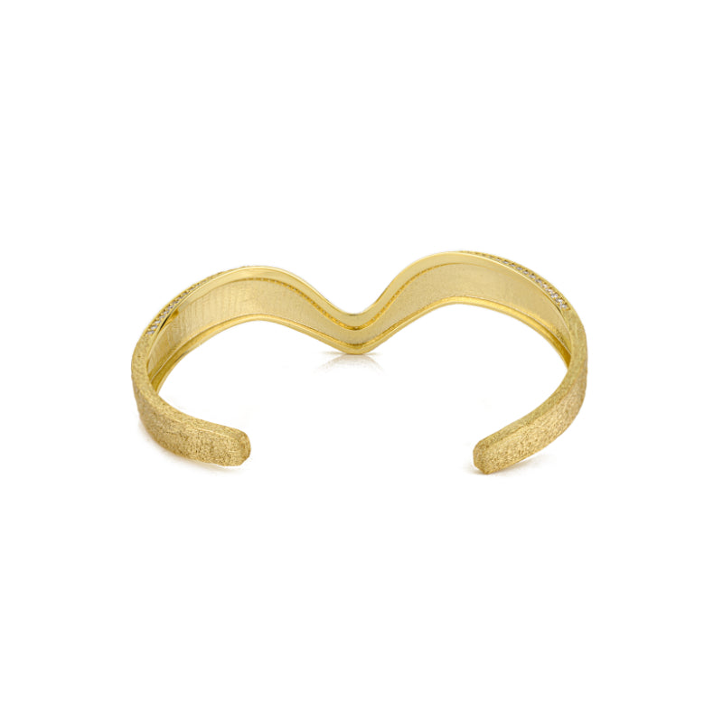 Yellow Gold Matte Finish Chunky Bracelet