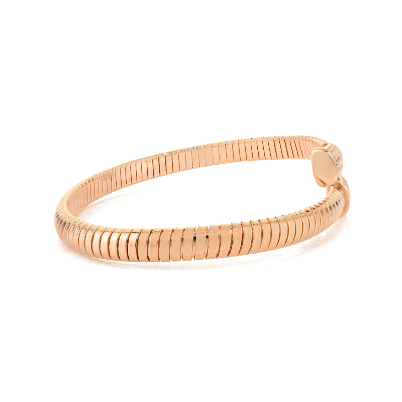 Rose Gold Diamond Cuff Bangle Bracelet