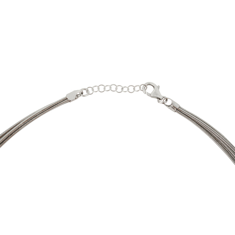 925 Silver Multi Layered Wired Choker Necklace for Women