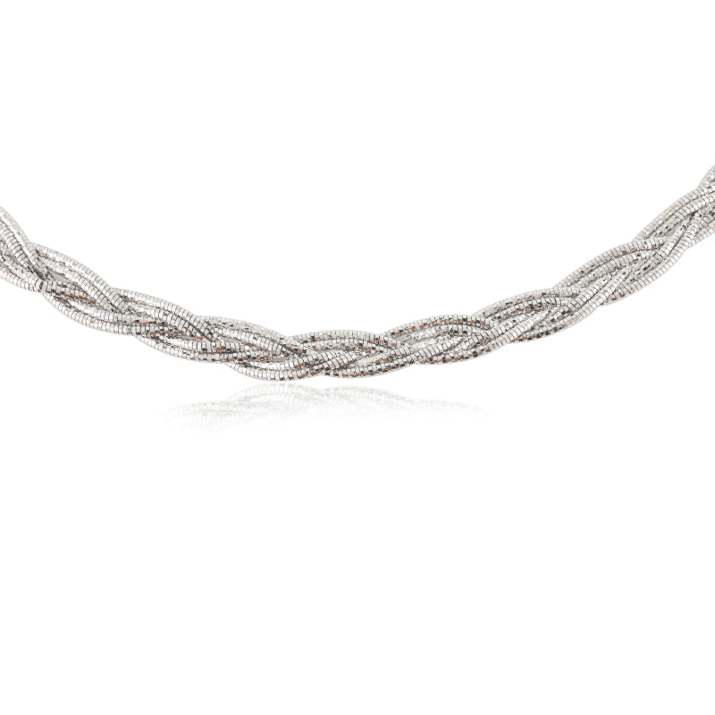 Handcrafted Sterling Silver Braided Rope Necklace
