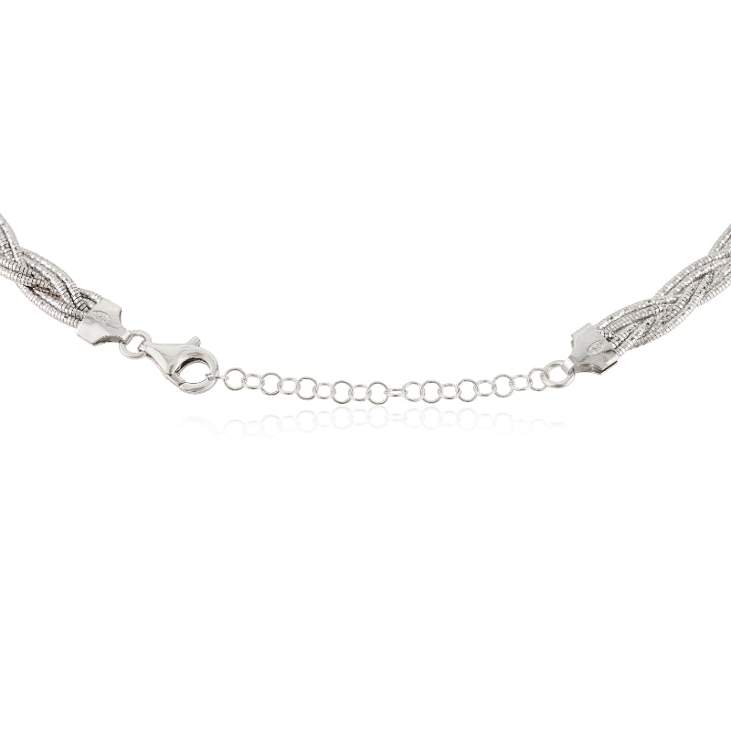 Handcrafted Sterling Silver Braided Rope Necklace