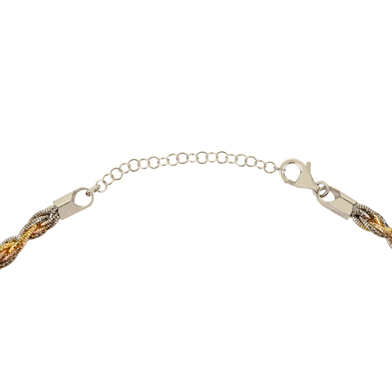 Luxurious Two-Tone Twisted Choker Chain Necklace