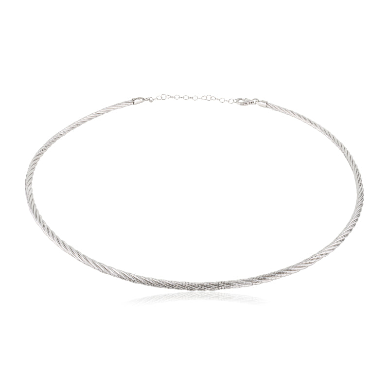 Handcrafted Sterling Silver Braided Rope Necklace