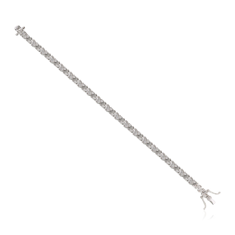 Brilliant Linear White CZ Linear Tennis Bracelet