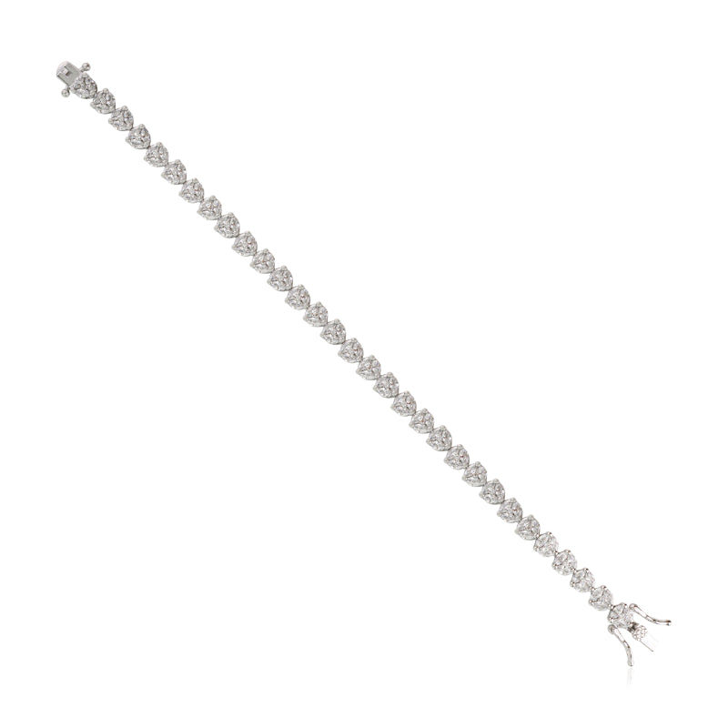 925 Sterling Silver Brilliant Round White CZ Tennis Bracelet