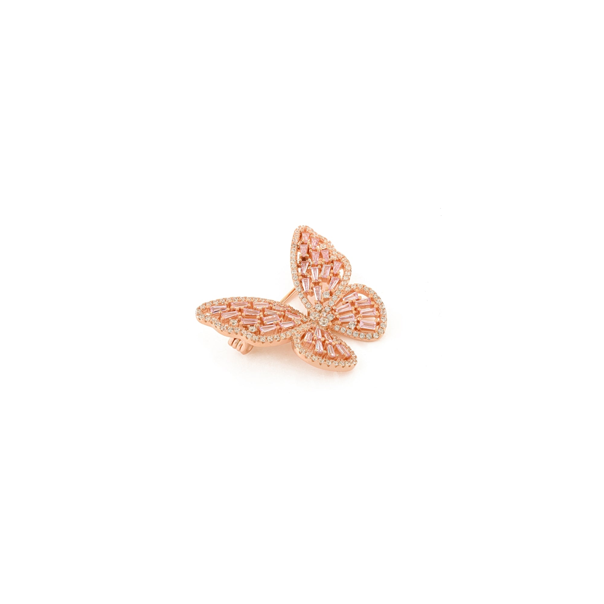Rose Gold Butterfly Brooch in 925 Silver