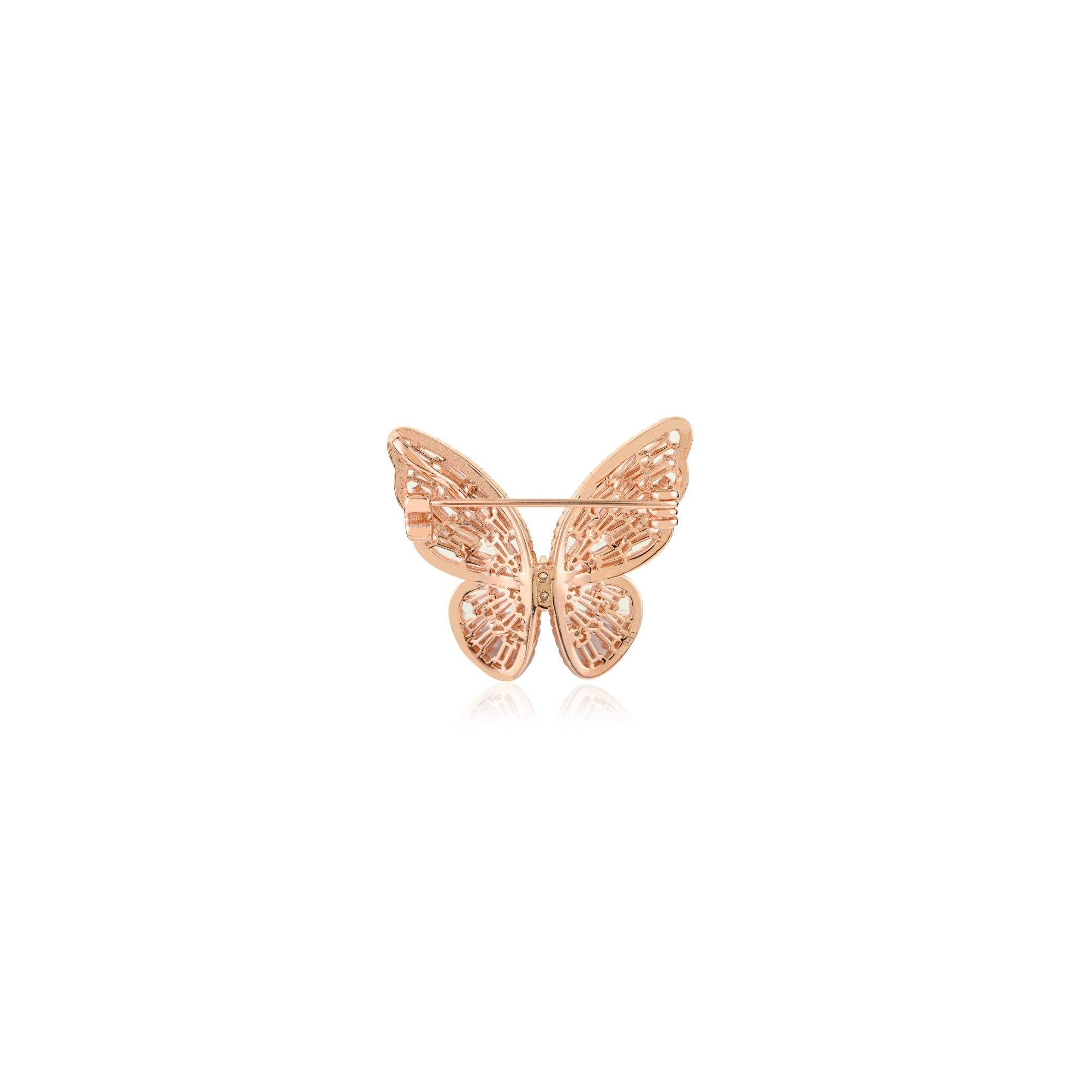 Rose Gold Butterfly Brooch in 925 Silver