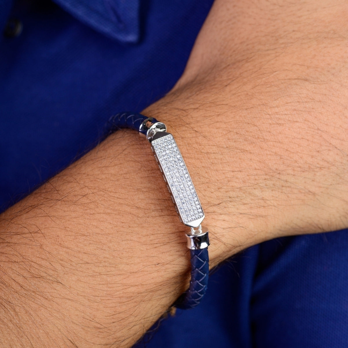 925 Silver Adjustable Braided Bracelet for Men