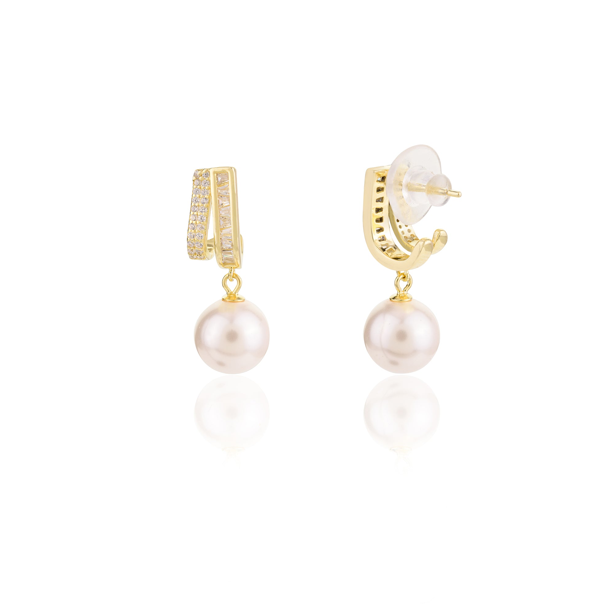 Rose Gold Pearl Drop Earrings