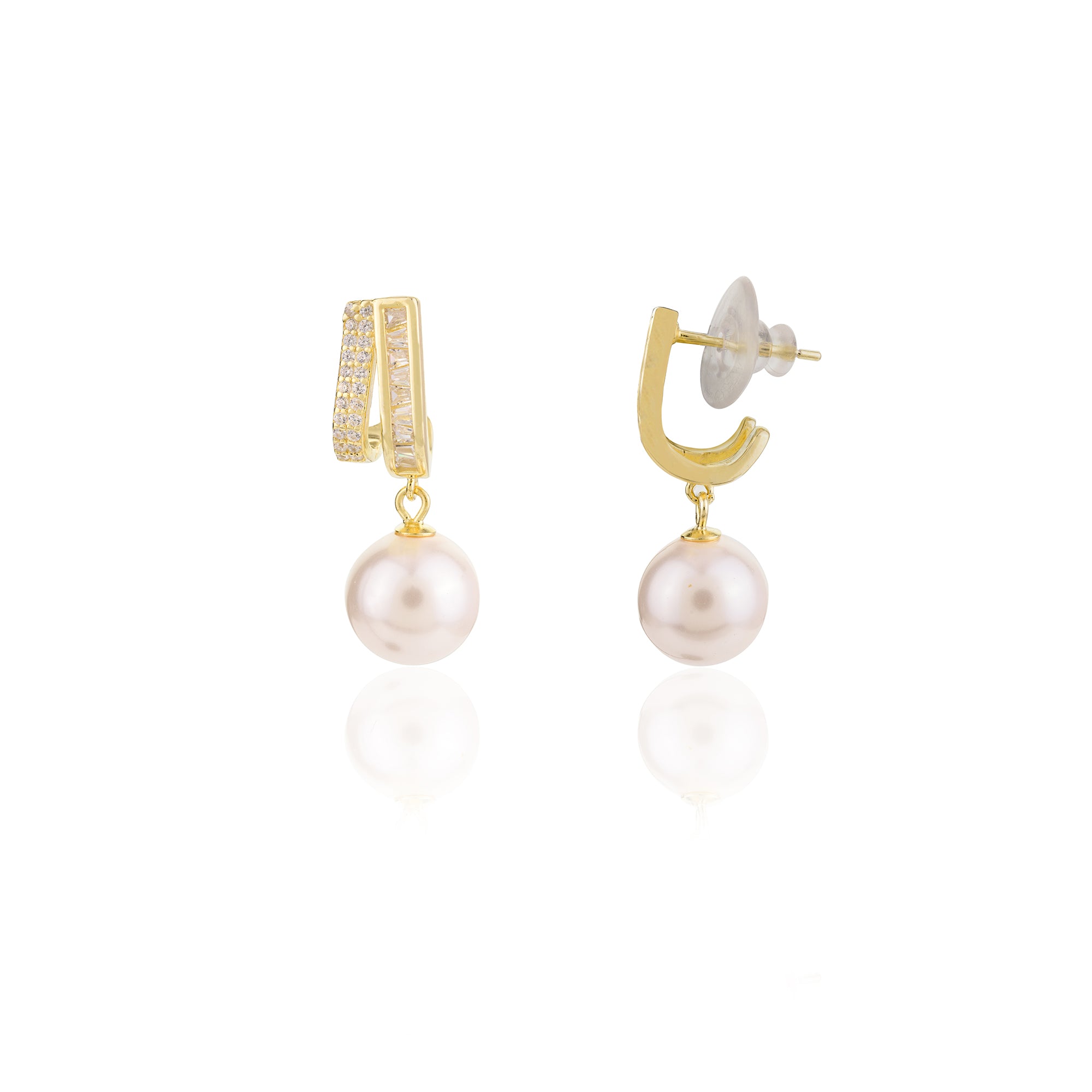 Rose Gold Pearl Drop Earrings