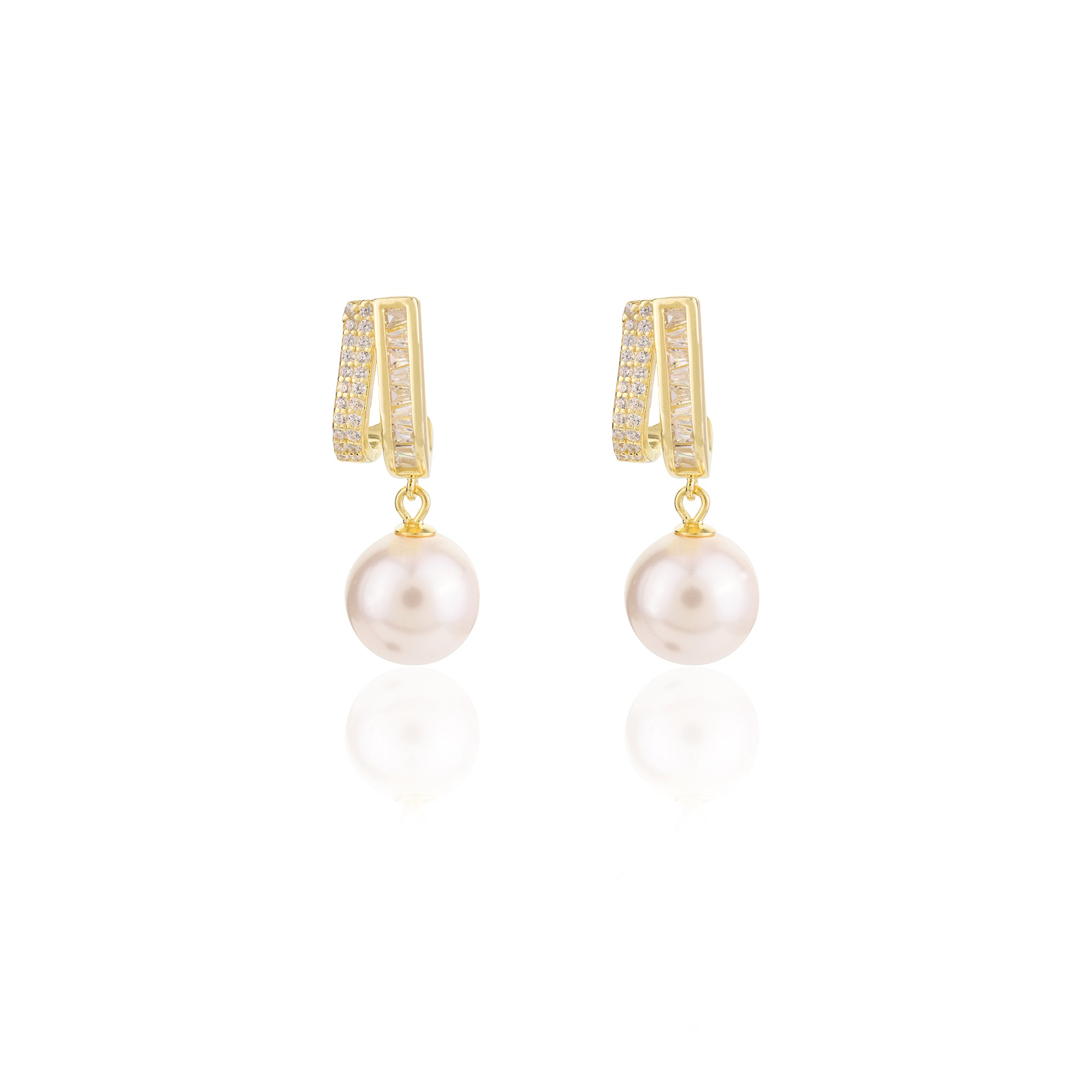 Rose Gold Pearl Drop Earrings