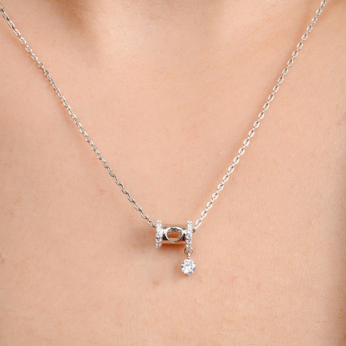 Dainty Pendant Silver Necklace