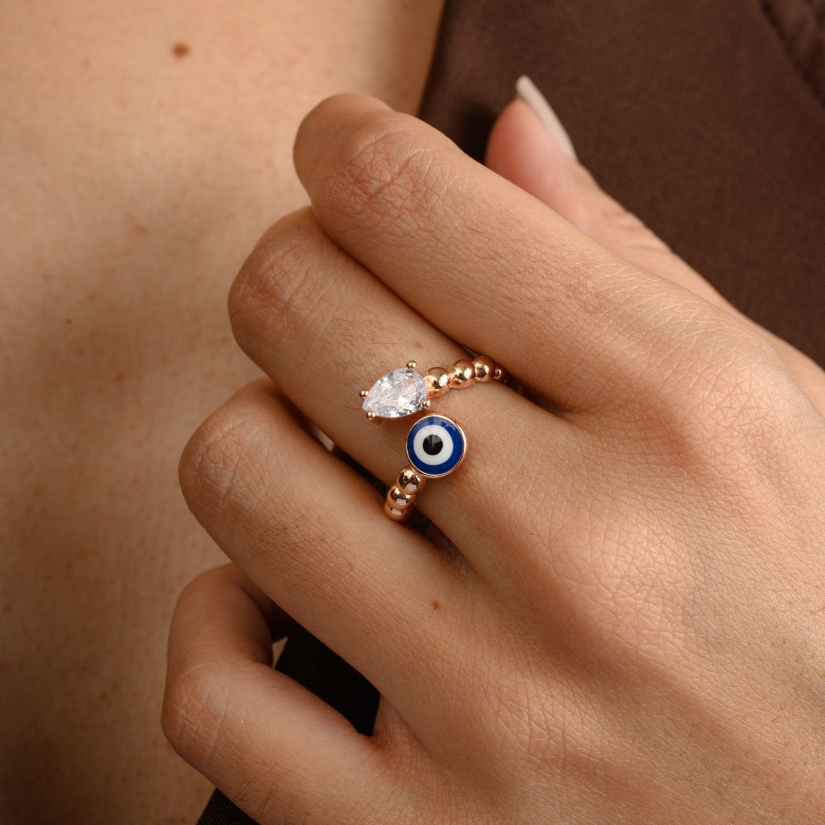 Evil Eye 925 Silver Adjustable Ring