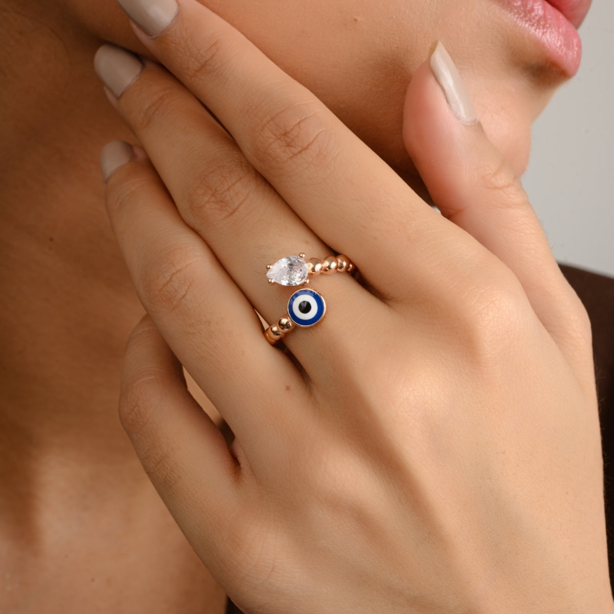 Evil Eye 925 Silver Adjustable Ring