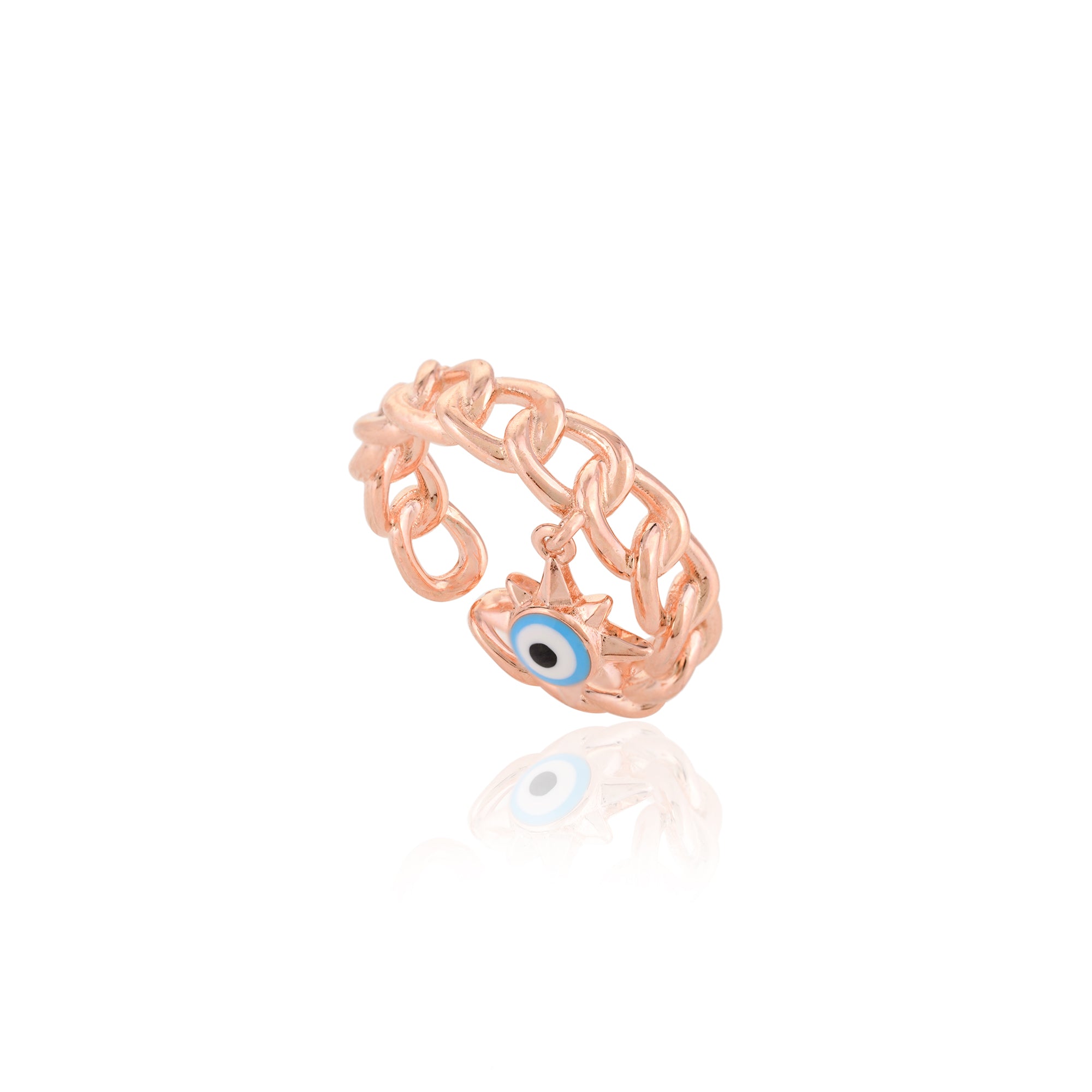 Rose gold Evil Eye Dangle Ring