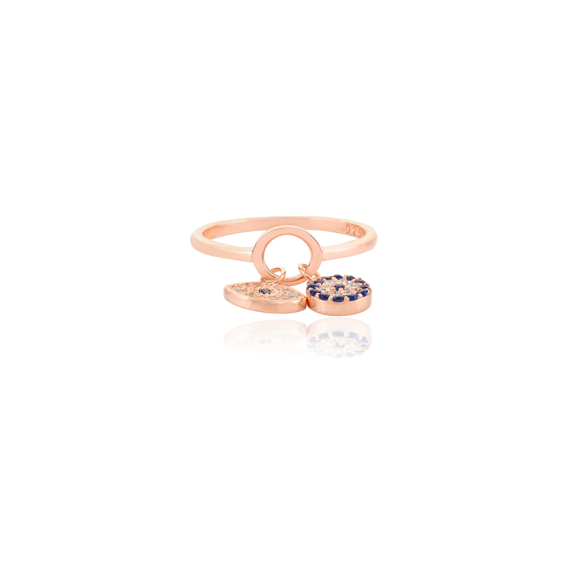 Rose gold Evil Eye Charm Ring