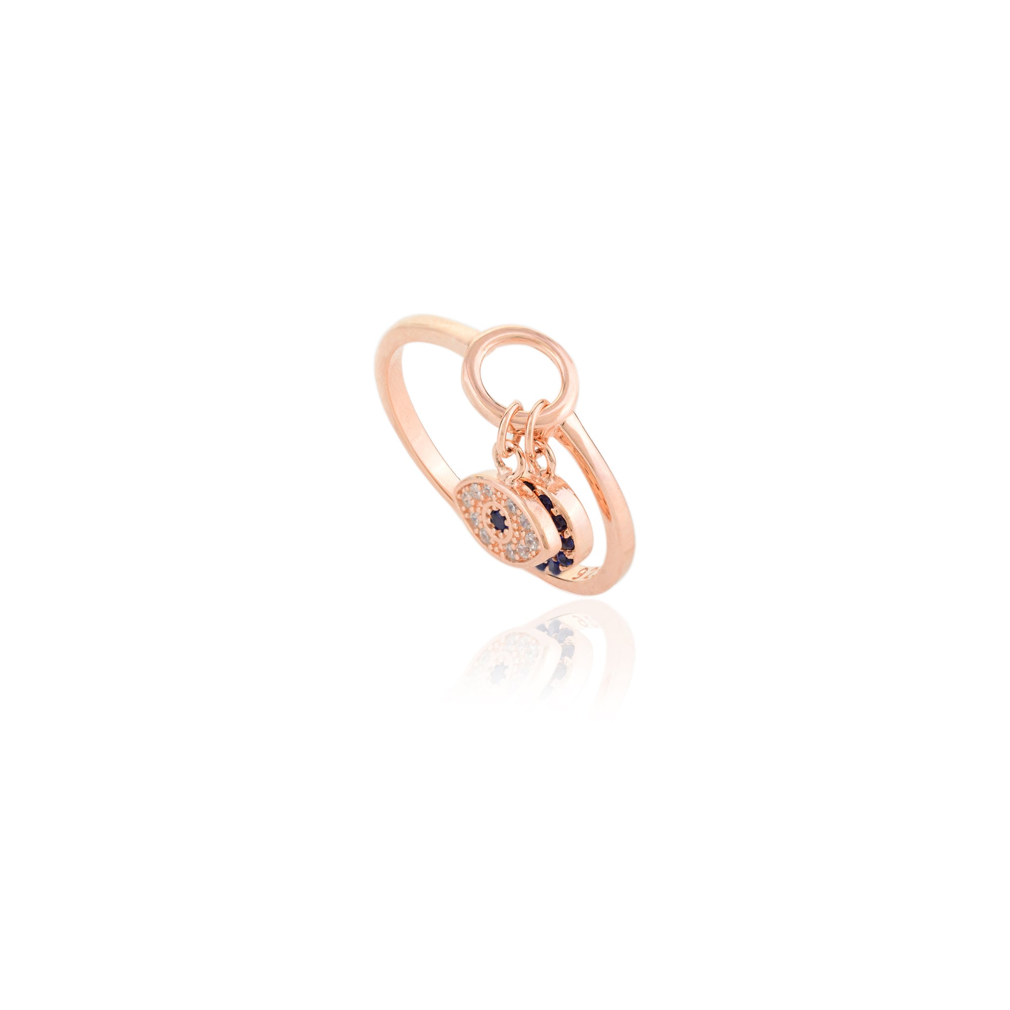 Rose gold Evil Eye Charm Ring